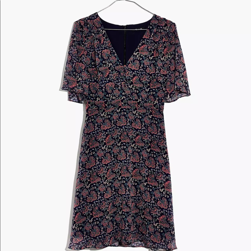 Orchard Flutter-Sleeve Dress in Fan Floral Mix - Picture 2 of 4